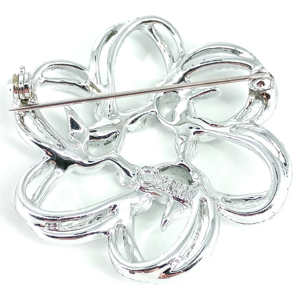 Sarah Coventry Silver Tone Ribbon Brooch – Vintage Sculptural Floral Pin