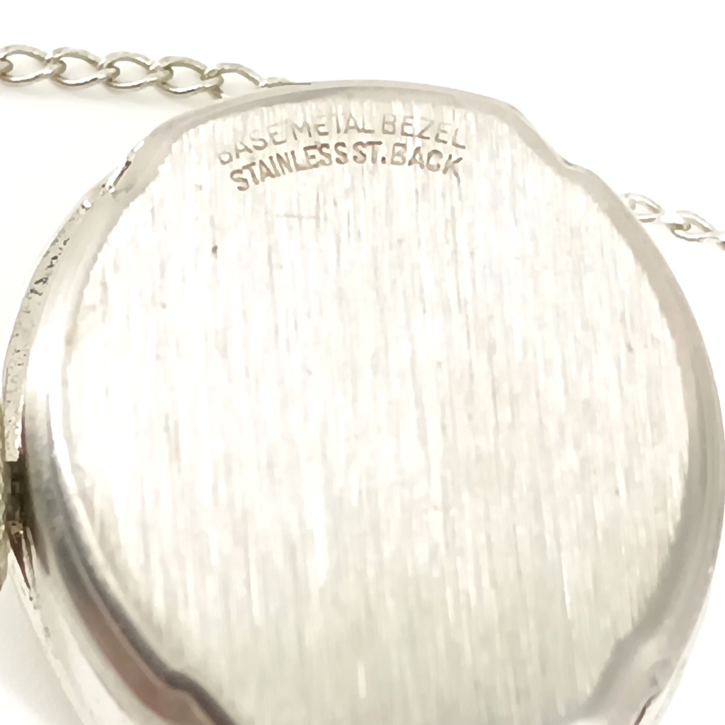 Vintage Wyler Incaflex Teardrop Watch Pendant Necklace – Swiss Made Rhinestone Halo, Mid-Century Elegance