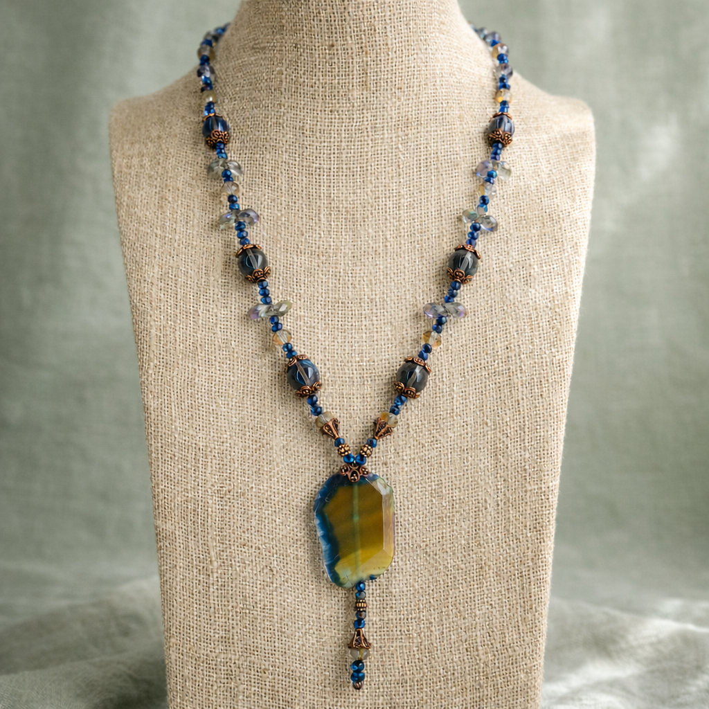 Agate Slice Statement Necklace