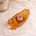 Degenhart Honey Amber Glass Hand Ring Holder Vintage Vanity Dish