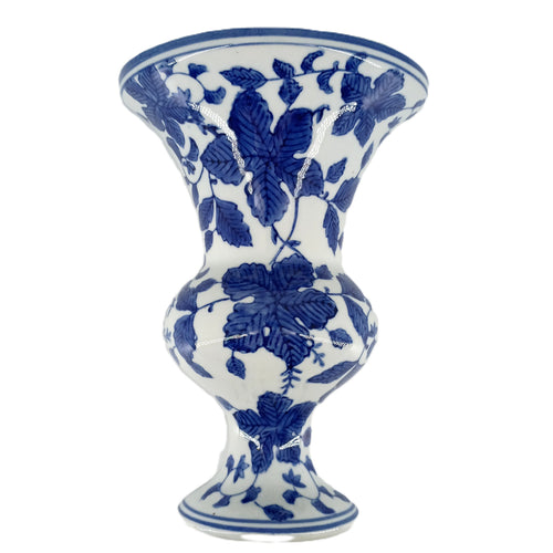 Elegant Vintage Blue & White Chinoiserie Porcelain Wall Pocket Planter