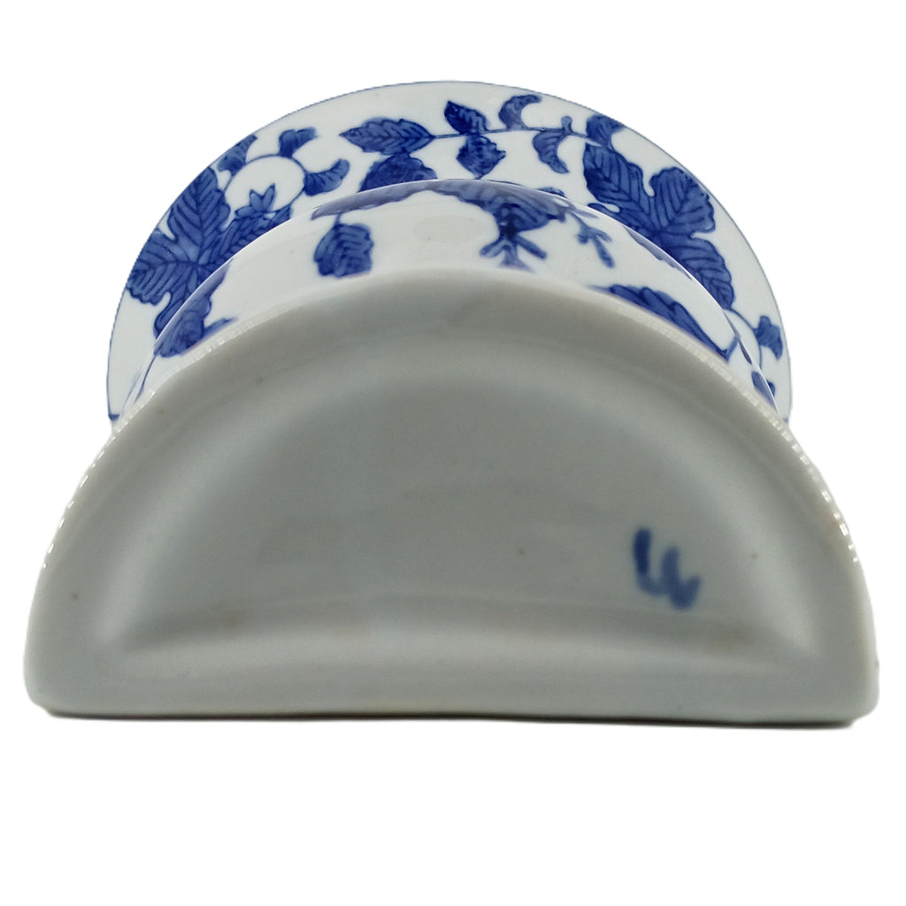 Elegant Vintage Blue & White Chinoiserie Porcelain Wall Pocket Planter