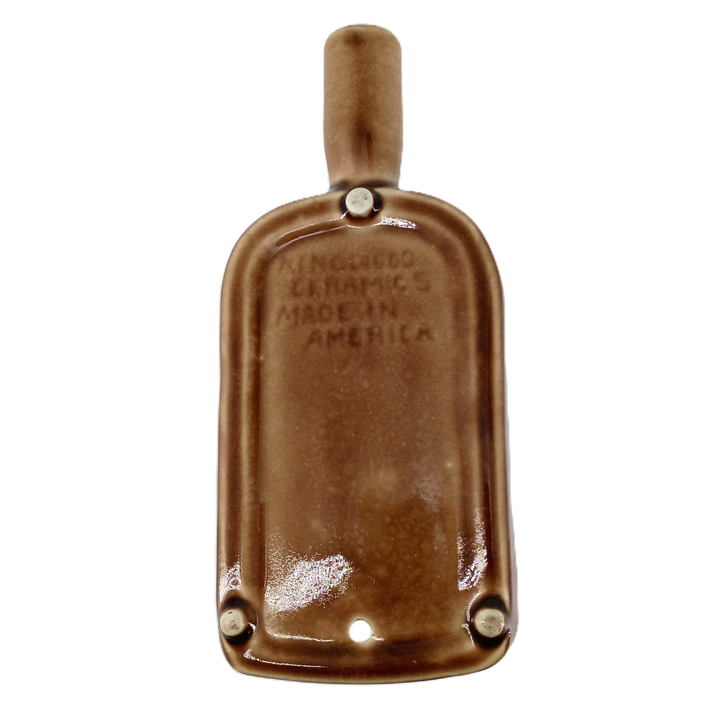 Vintage Pottery Wall Pocket Planter – Brown Drip Glaze Grapevine Relief, Made in America