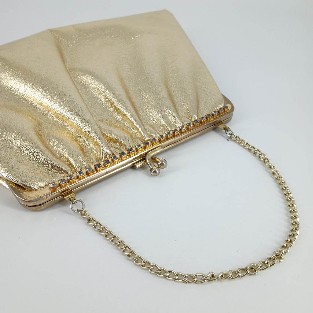Vintage Gold-Tone Kiss Lock Bag, Three Ways to Wear