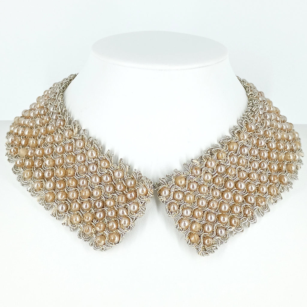 Vintage Pearl Beaded Peter Pan Collar Necklace