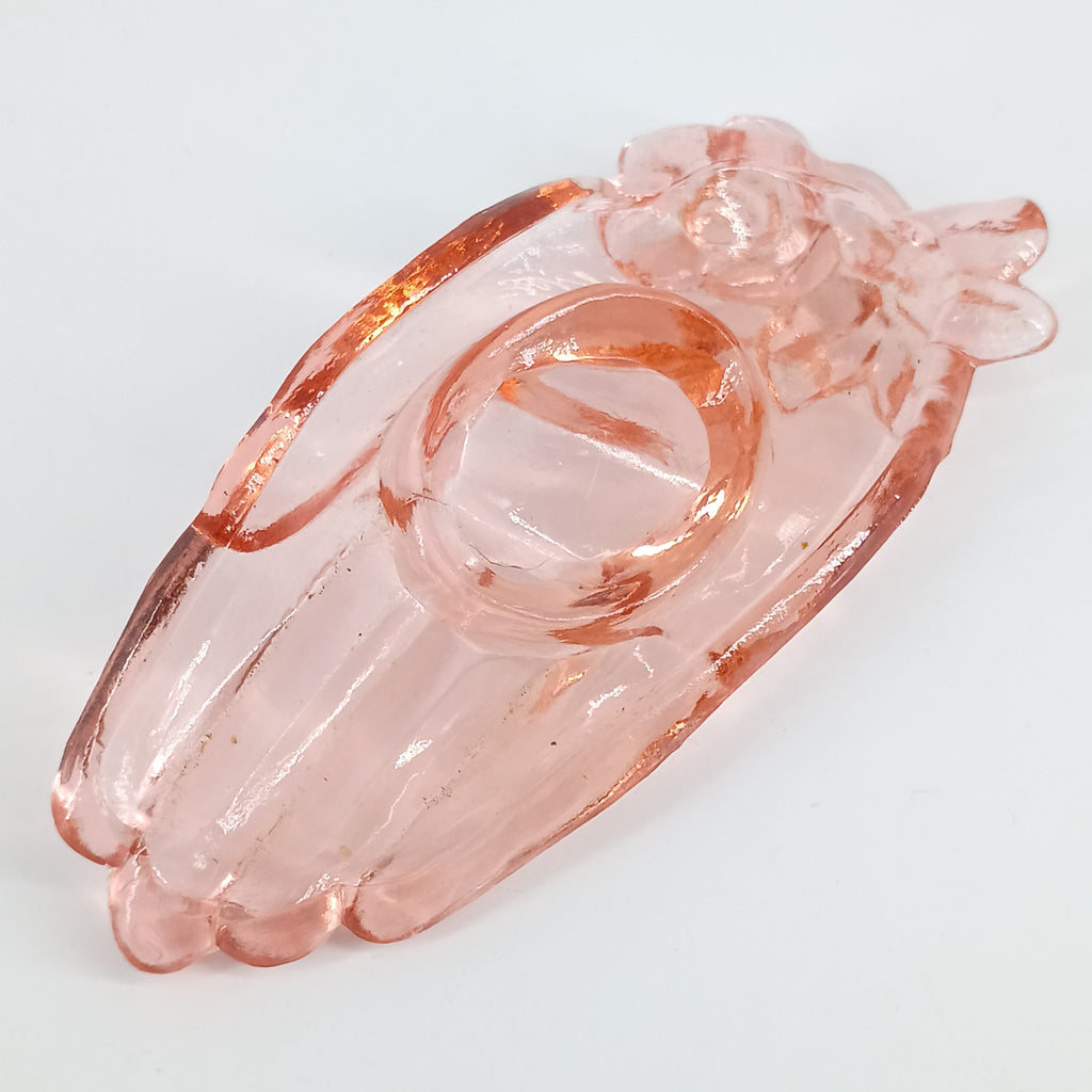 Degenhart Pink Glass Hand Ring Holder Vintage Vanity Dish
