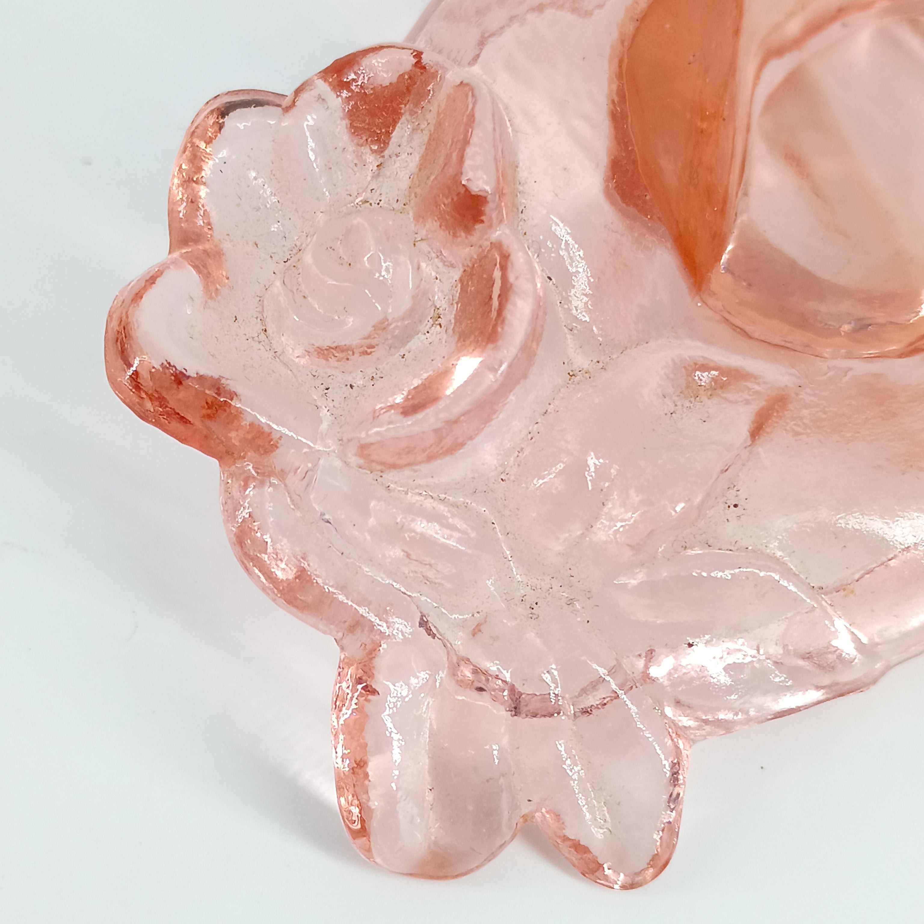 Degenhart Pink Glass Hand Ring Holder Vintage Vanity Dish