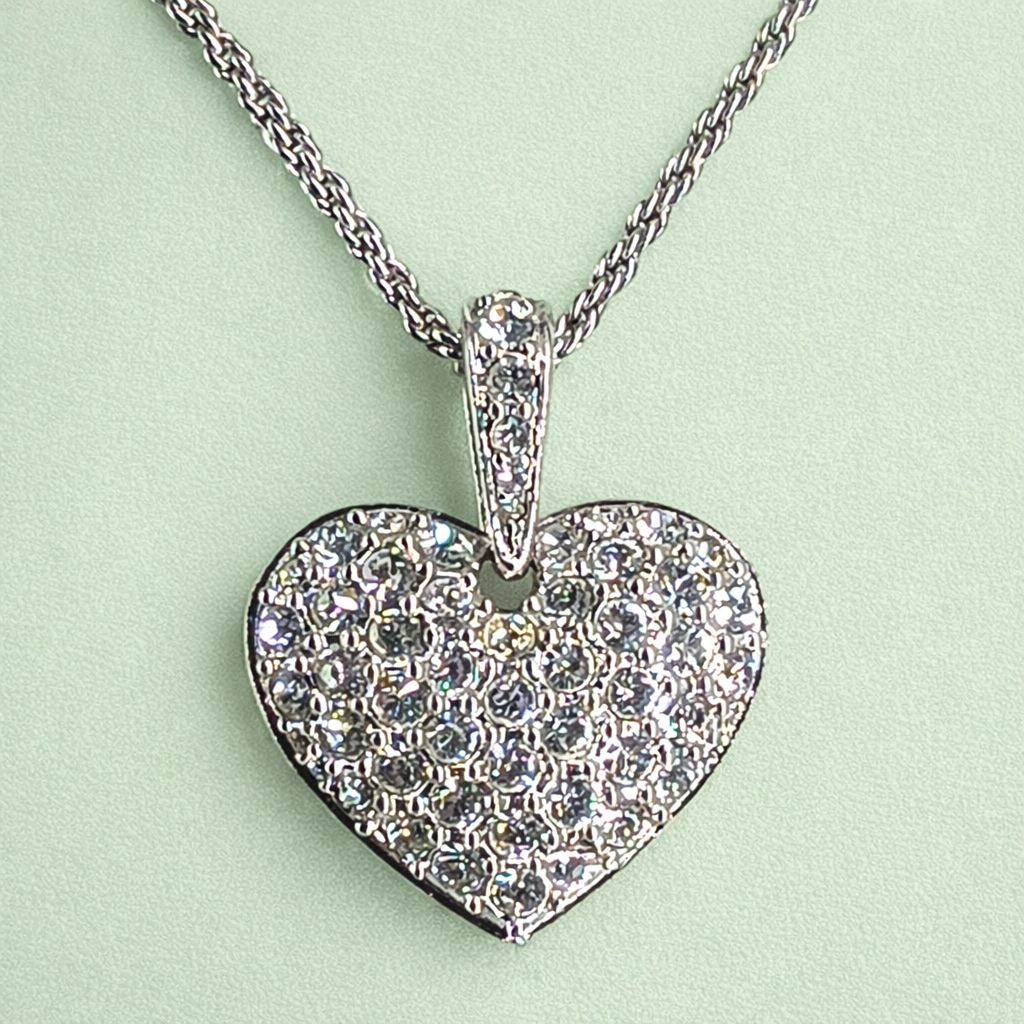 Swarovski Crystal Heart Pendant Necklace, A Quiet Spark of Romance