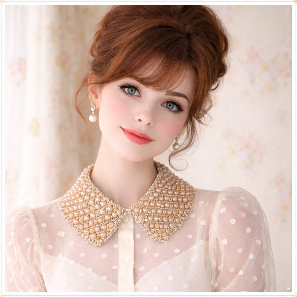 Vintage Pearl Beaded Peter Pan Collar Necklace